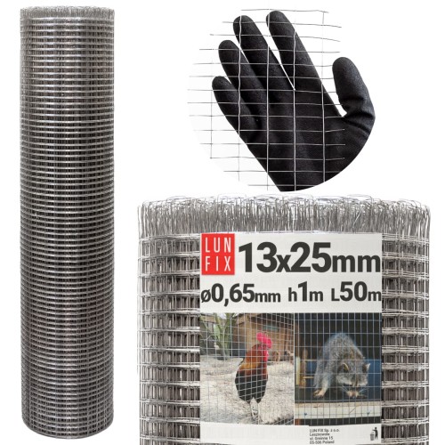 Grillage pour animaux 13x25 Ø 0,65 mm galvanisé - LUN FIX