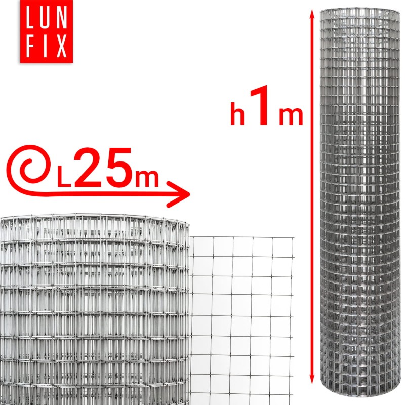 Siatka hodowlana 100cm 25x25 fi 1,2mm zgrzewana ocynkowana 25mb