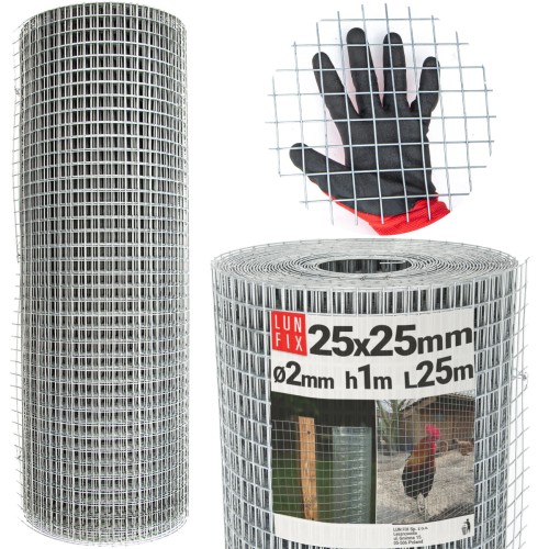 Grillage pour animaux 25x25 Ø 2 mm galvanisé - LUN FIX