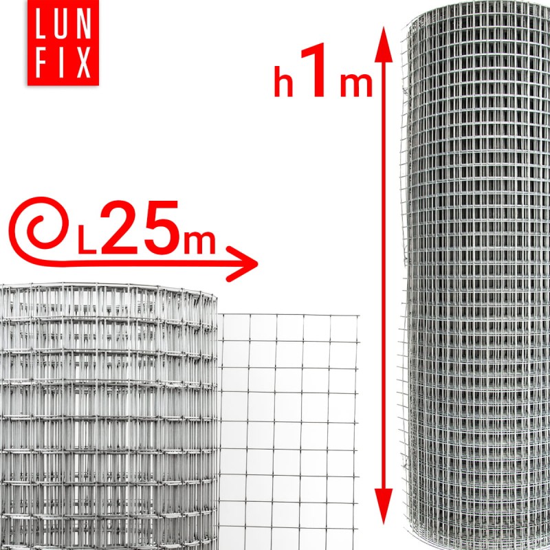 Siatka hodowlana 100cm 25x25 fi 2mm zgrzewana ocynkowana 25mb