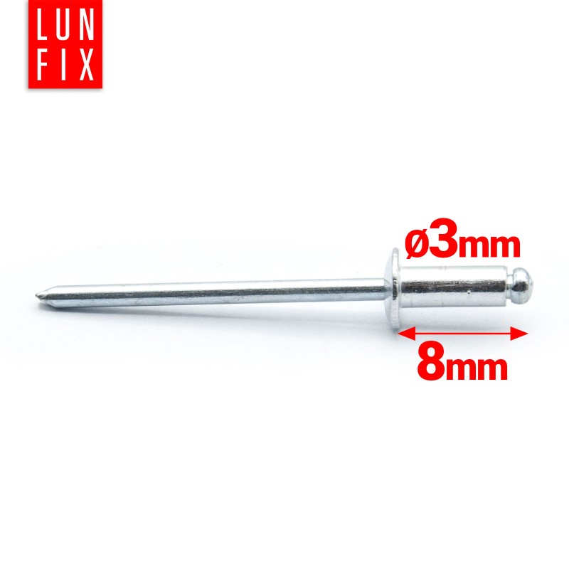 Nity zrywalne 3x8mm aluminiowo-stalowe 50szt.