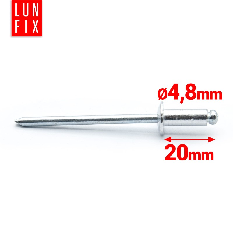 Nity zrywalne 4,8x20mm aluminiowo-stalowe 50szt.