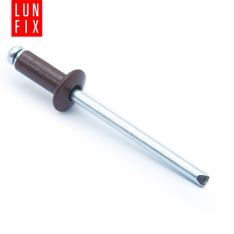 Nity zrywalne 4x10mm aluminiowo-stalowe brązowe RAL 8017 100szt.