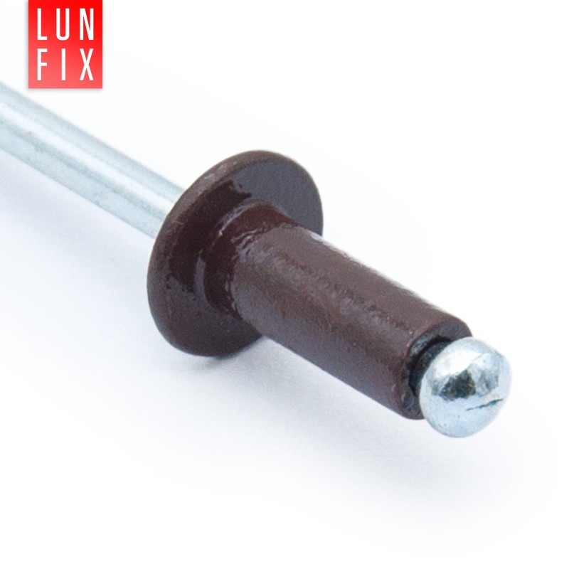 Nity zrywalne 4x10mm aluminiowo-stalowe brązowe RAL 8017 100szt.