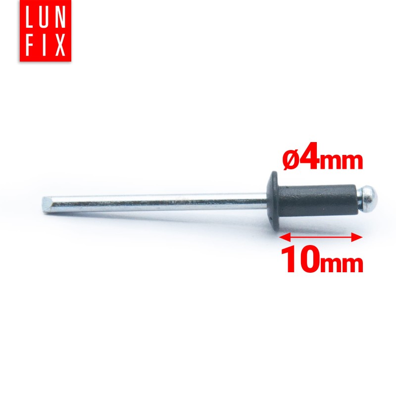 Nity zrywalne 4x10mm aluminiowo-stalowe antracyt RAL7016 100szt.