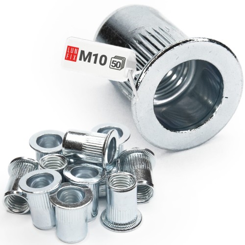 Écrous à sertir M10 acier 50 pièces - LUN FIX