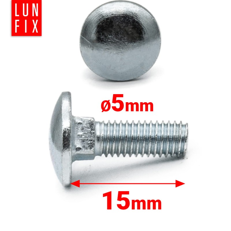 Śruby zamkowe M5x15mm ocynkowane łeb grzybkowy 1kg