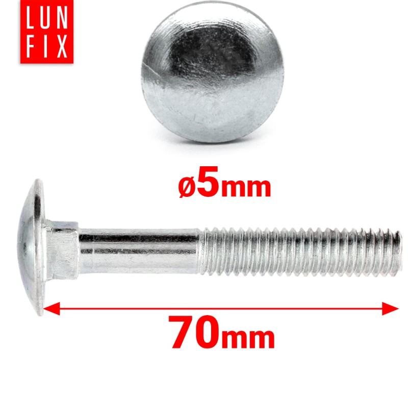 Śruby zamkowe M5x70mm ocynkowane łeb grzybkowy 1kg