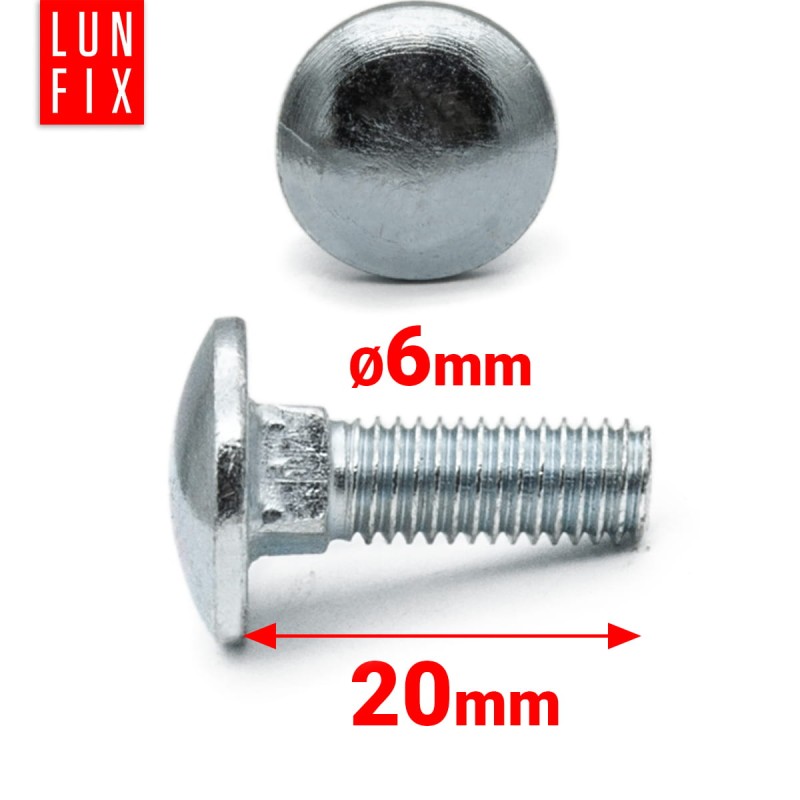 Śruby zamkowe M6x20mm ocynkowane łeb grzybkowy 1kg