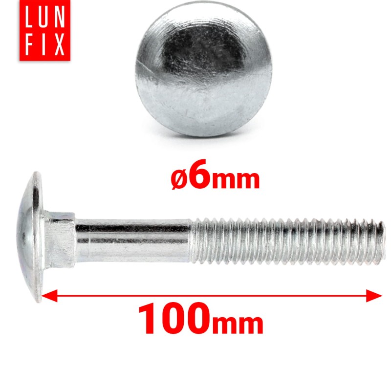 Śruby zamkowe M6x100mm ocynkowane łeb grzybkowy 1kg