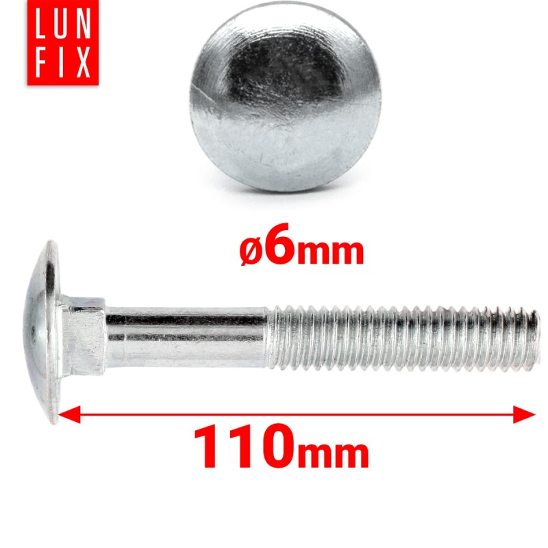 Śruby zamkowe M6x110mm ocynkowane łeb grzybkowy 1kg