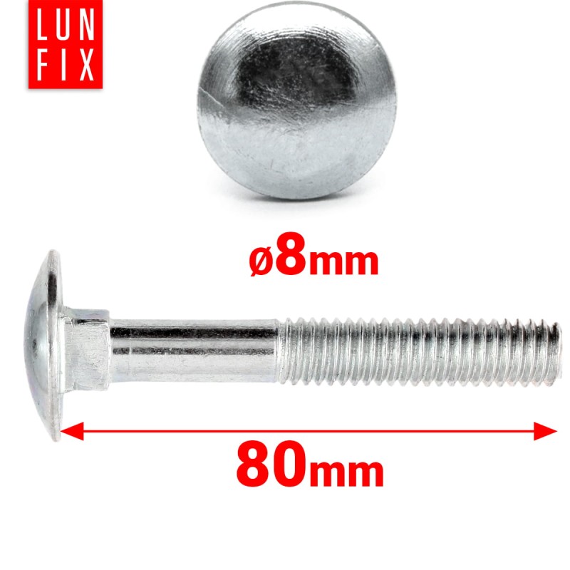 Śruby zamkowe M8x80mm ocynkowane łeb grzybkowy 1kg