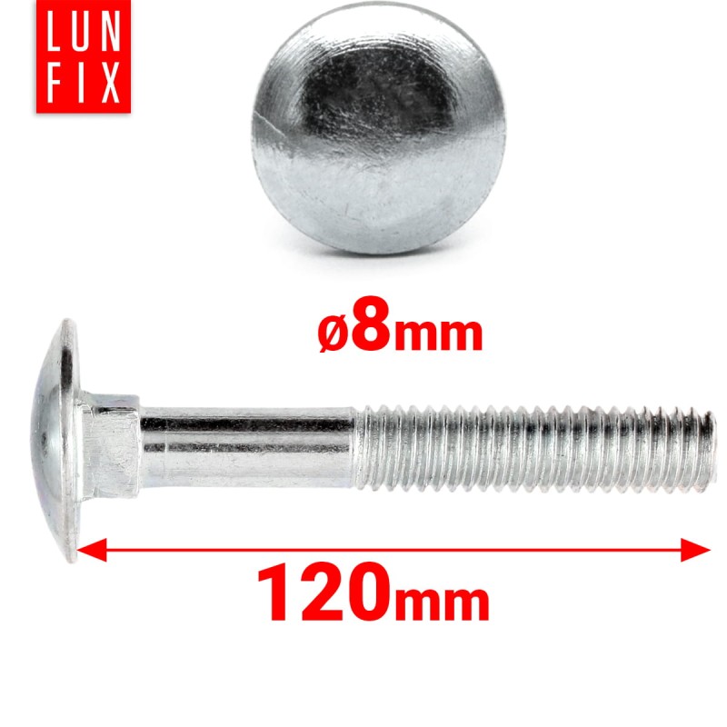 Śruby zamkowe M8x120mm ocynkowane łeb grzybkowy 1kg