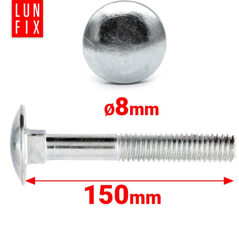 Śruby zamkowe M8x150mm ocynkowane łeb grzybkowy 1kg