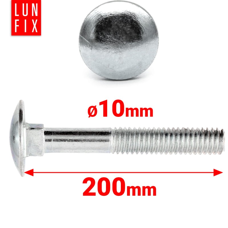 Śruby zamkowe M10x200mm ocynkowane łeb grzybkowy 1kg