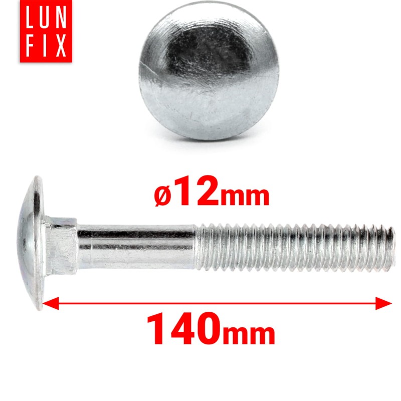 Śruby zamkowe M12x140mm ocynkowane łeb grzybkowy 1kg