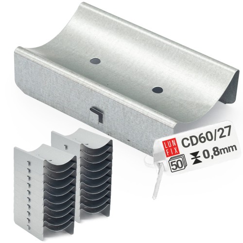 Accessoire de plaquiste CD60 galvanisé 50 pièces - LUN FIX