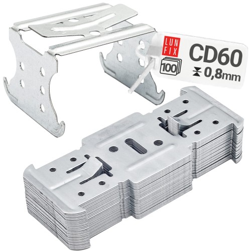Accessoire de plaquiste CD60 galvanisé 100 pièces - LUN FIX