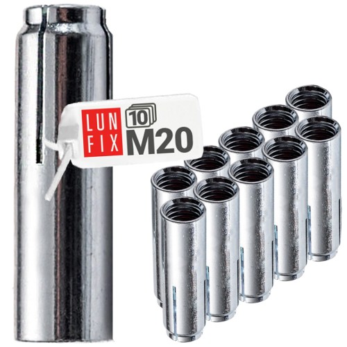 Cheville à expansion M20 acier 10 pièces - LUN FIX