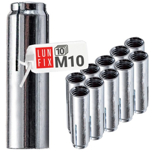 Cheville à expansion M10 acier 10 pièces - LUN FIX
