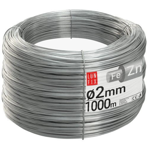 Fil de tension pour grillage 2 mm 1000 m galvanisé argent - LUN FIX