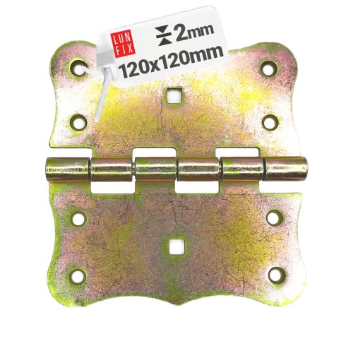 Charnière de fixation 120x120x2,5 mm ZBB3 galvanisée 1 pièce - LUN FIX