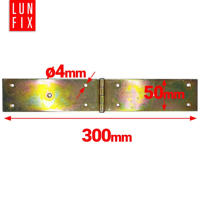 Zawias budowlany 300x50x2,0 mm prosty ocynkowany ZB30 1szt.