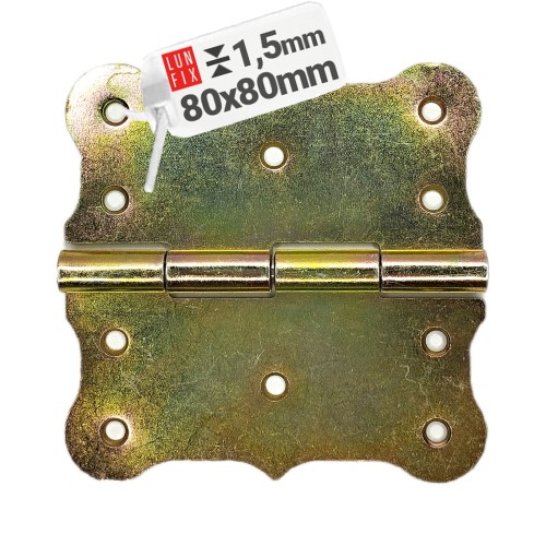 Charnière de fixation 80x80x1,5 mm ZBB1 galvanisée 1 pièce - LUN FIX