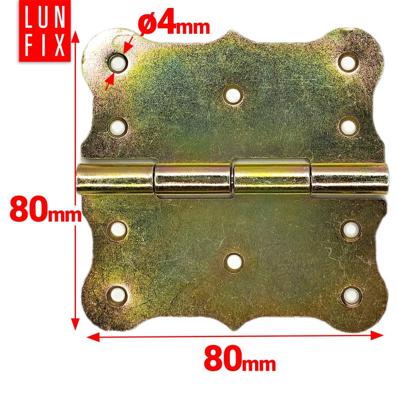 Zawias budowlany 80x80x1,5 mm ozdobny ocynkowany ZBB1 1szt.