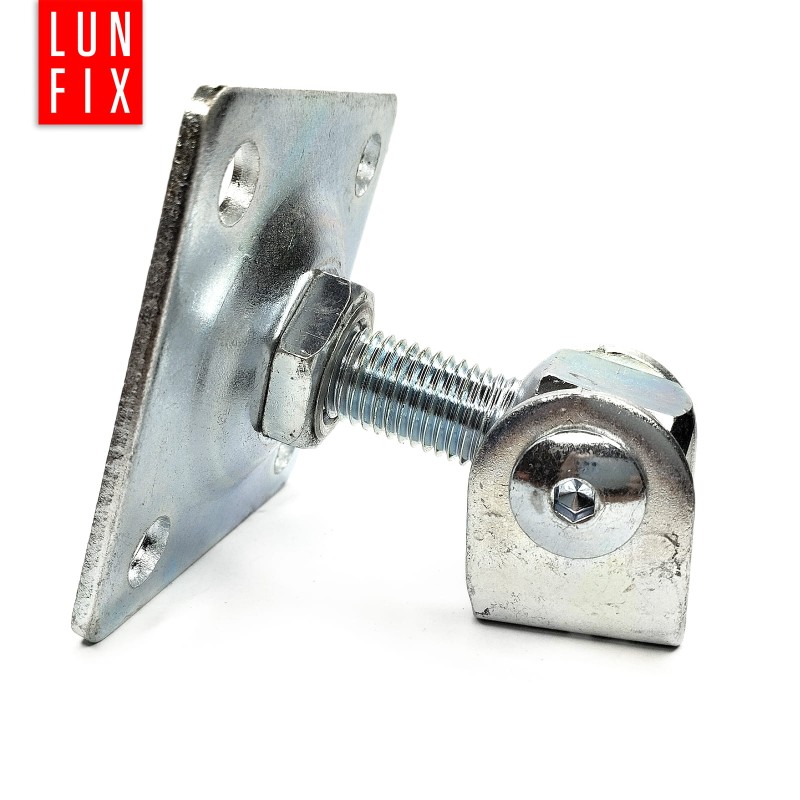 Zawias regulowany do bramy furtki M16 z płytą  80x80x3,0 mm