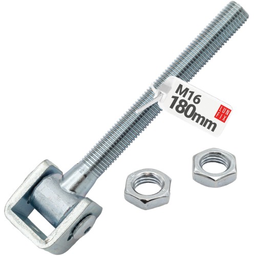 Charnière de fixation M16x180 mm ZRW16 galvanisée - LUN FIX