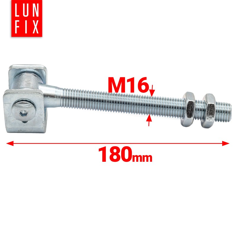 Zawias regulowany M16x180 mm do bramy furtki długi ZRW16