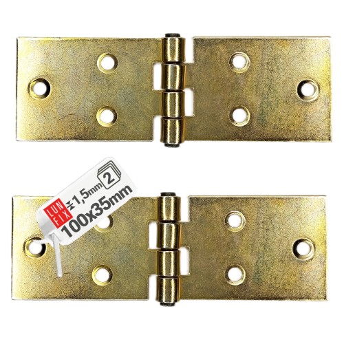 Charnière de fixation 100x35x1,5 mm ZB1 galvanisée 2 pièces - LUN FIX