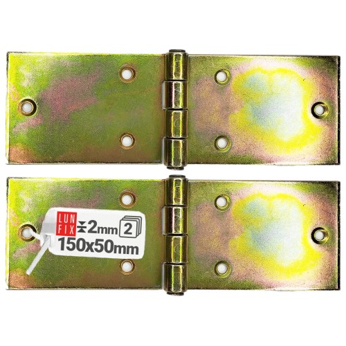 Charnière de fixation 150x50x2 mm 0 mm ZB15 galvanisée - LUN FIX
