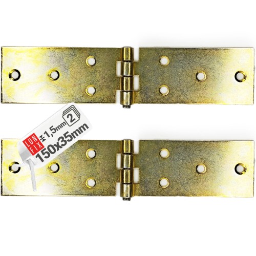 Charnière de fixation 150x35x1,5 mm ZB2 galvanisée 2 pièces - LUN FIX