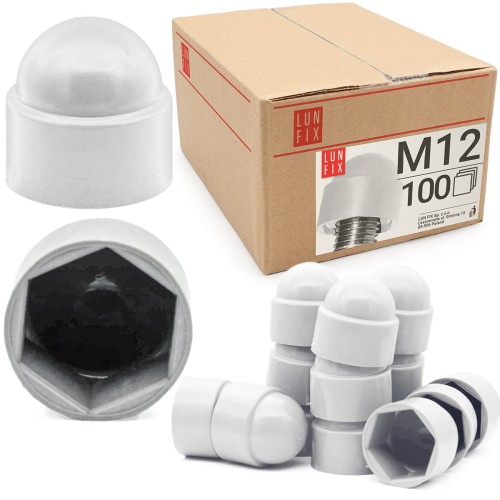 Cache-écrou M12 galvanisé blanc 100 pièces - LUN FIX