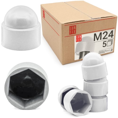 Cache-écrou M24 galvanisé blanc 5 pièces - LUN FIX