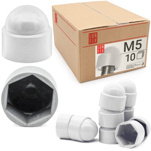 Cache-écrou M5 galvanisé blanc 10 pièces - LUN FIX