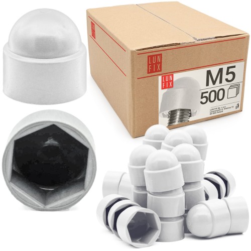 Cache-écrou M5 galvanisé blanc 500 pièces - LUN FIX