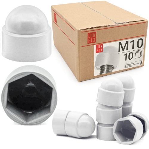 Cache-écrou M10 galvanisé blanc 10 pièces - LUN FIX
