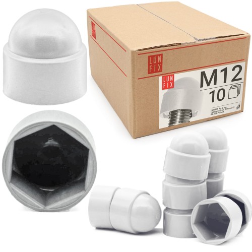 Cache-écrou M12 galvanisé blanc 10 pièces - LUN FIX