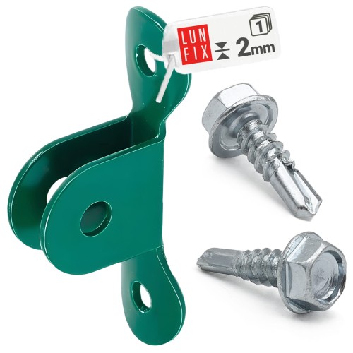 Fixation pour panneau de clôture galvanisé vert - LUN FIX