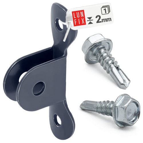 Fixation pour panneau de clôture galvanisé gris graphite - LUN FIX
