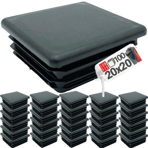 Capuchon de poteau 20x20 noir 100 pièces - LUN FIX