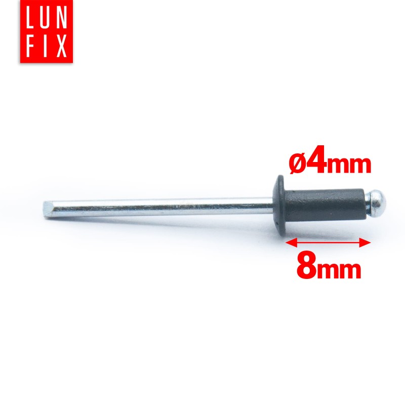 Nity zrywalne 4x8mm aluminiowo-stalowe ANTRACYT RAL7016 100szt.