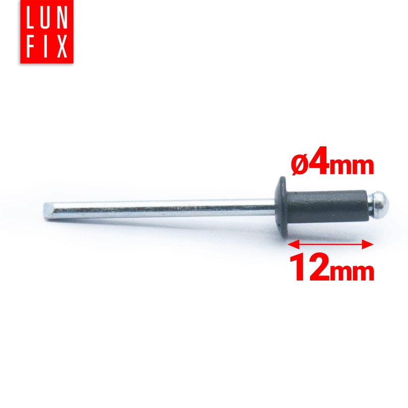 Nity zrywalne 4x12mm aluminiowo-stalowe ANTRACYT RAL7016 100szt.