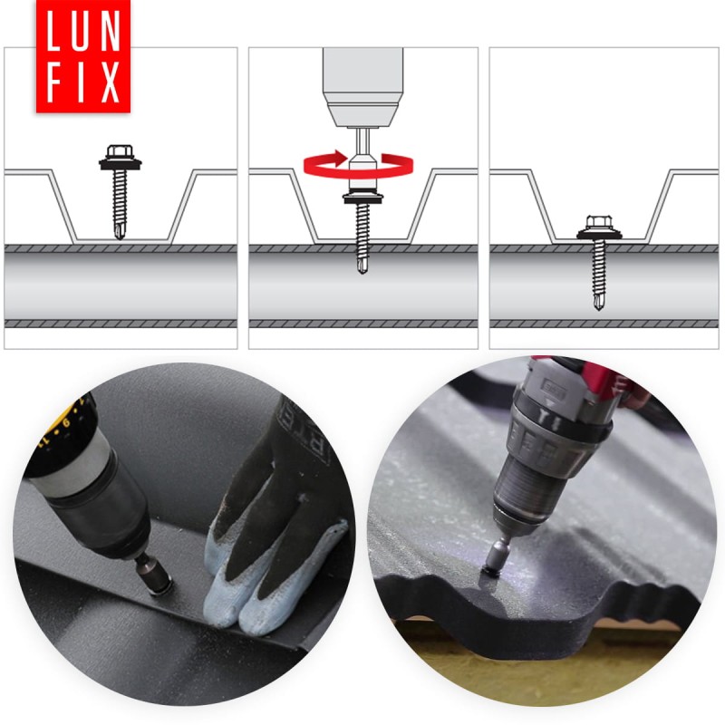 Wkręty farmerskie 4,8x35 samowiercące blachowkręty farmery grafitowe WFD 250szt.