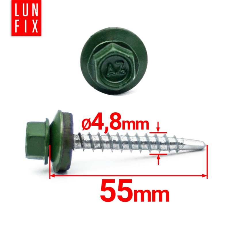Wkręty farmerskie 4,8x55 samowiercące farmery zielone WFD 250szt.