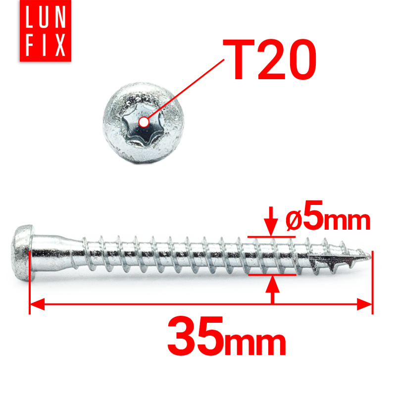 Wkręty ciesielskie Anchor 5x35 do kątowników 25szt.