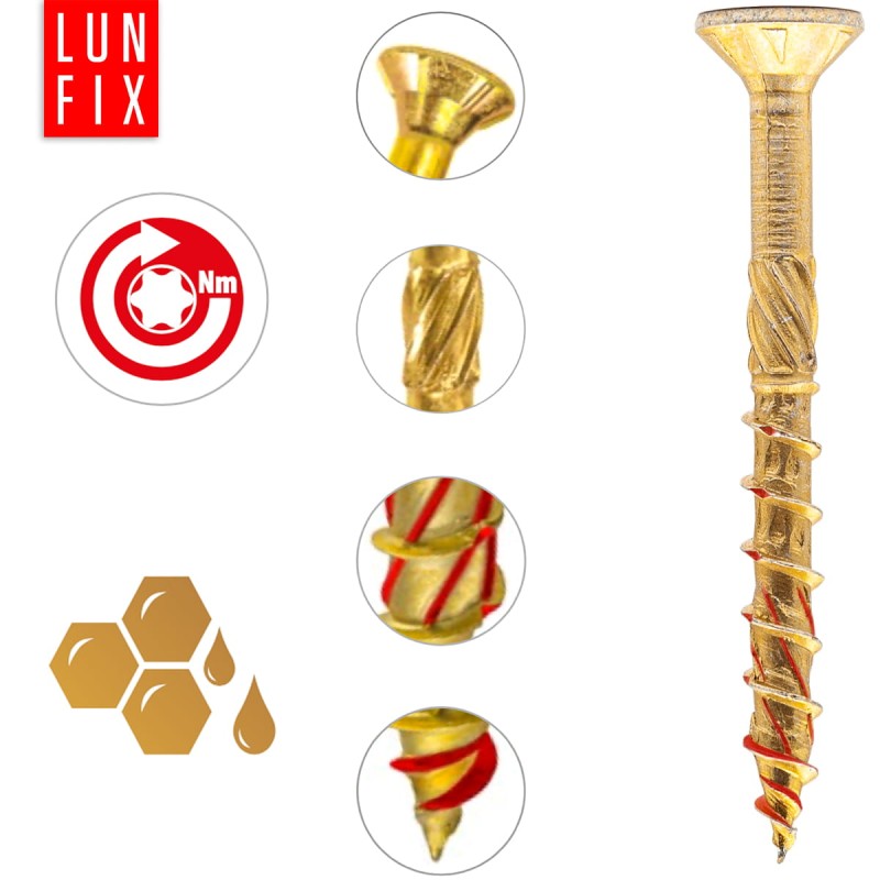 Wkręty ciesielskie stożkowe 5x40 do drewna KMWHT 500szt.